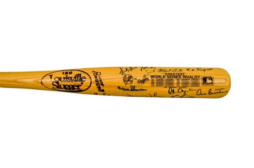 1941-1981 Yankees-Dodgers Signed World Series Rivals Bat with 25 Signatures and  8 Hall of  Famers